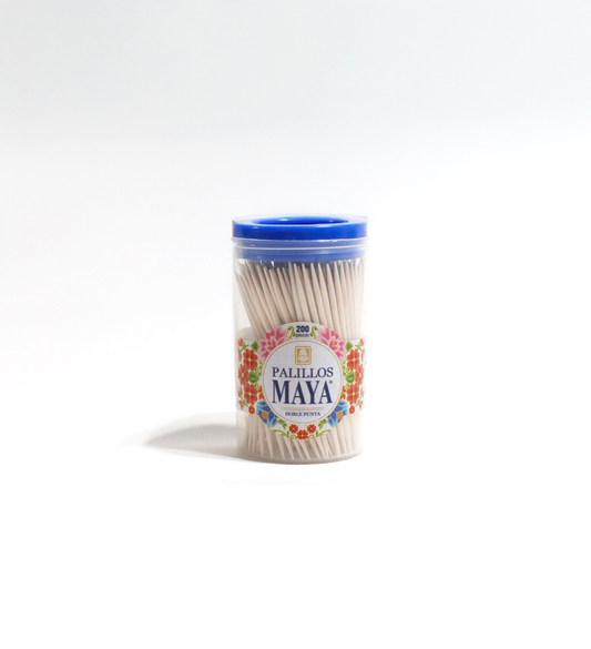 Bote con Palillos de Dientes MAYA