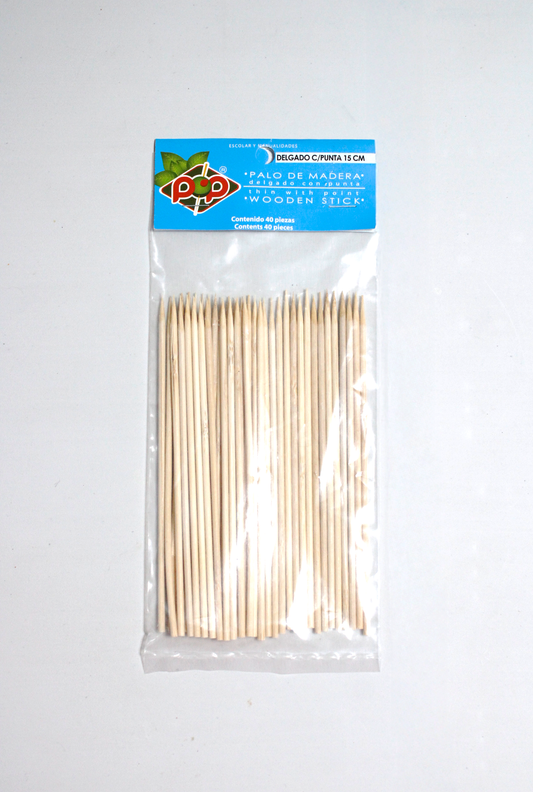Palos de Madera de 15 cm con punta