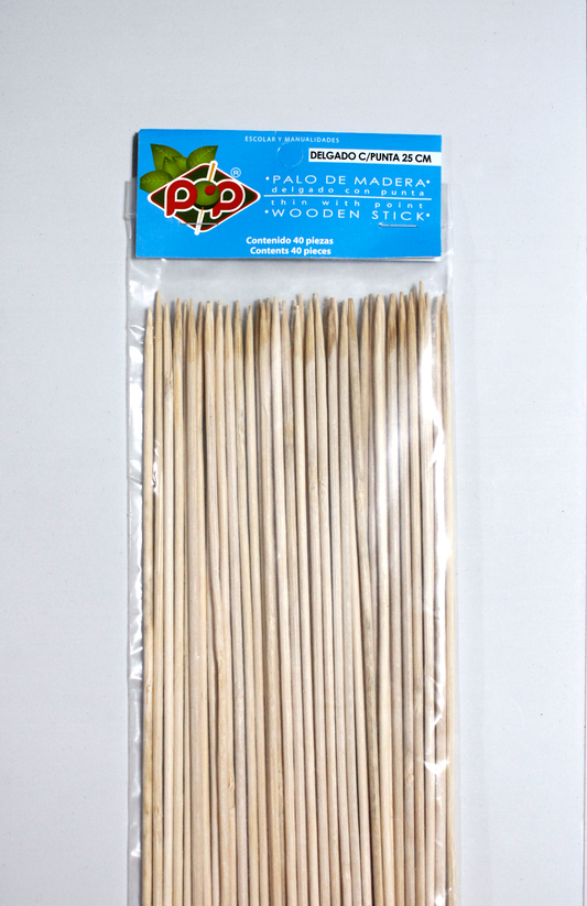 Palos de Madera de 25 cm con punta